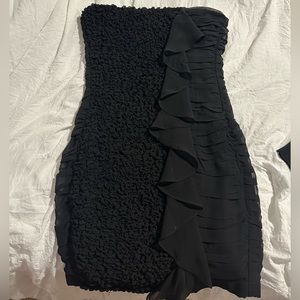 Black strapless cocktail dress. Size small.